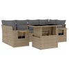 vidaXL 7 Piece Garden Sofa Set with Cushions Beige Poly Rattan
