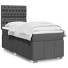 vidaXL Box Spring Bed with Mattress Dark Grey King Single Fabric