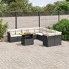 vidaXL 11 Piece Garden Sofa Set with Cushions Black Poly Rattan