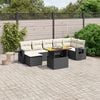 vidaXL 8 Piece Garden Sofa Set with Cushions Black Poly Rattan