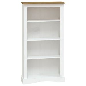 vidaXL 4-Tier Bookcase Mexican Pine Corona Range White 80x29x150 cm