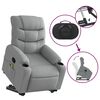 vidaXL Stand up Massage Recliner Chair Light Grey Fabric
