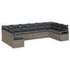 vidaXL Garden Sofa Set 10 pcs Grey Poly Rattan