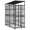 vidaXL Dog Kennel | Black | Powder-coated steel | 1.84 m&sup2; | Durable | Dog Kennel