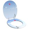 vidaXL Soft-Close Toilet Seat Blue 44 x 38 cm MDF board