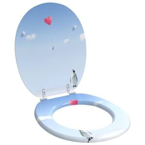 vidaXL Soft-Close Toilet Seat Blue 44 x 38 cm MDF board