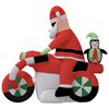 vidaXL Christmas Inflatable Santa on Motorcycle LED 158 cm