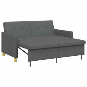 vidaXL Pull Out Sofa Bed Dark Grey Fabric