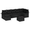 vidaXL Garden Sofa Set 8 pcs Black Poly Rattan