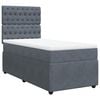 vidaXL Box Spring Bed with Mattress Dark Grey King Single Velvet