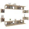 vidaXL 8 Piece TV Cabinet Set Sonoma Oak Engineered Wood