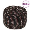 vidaXL Boat Rope Black 12 mm 100 m Polypropylene