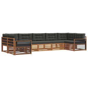 vidaXL Outdoor Sofa Set 7 pcs Natural and Anthracite Solid Acacia Wood