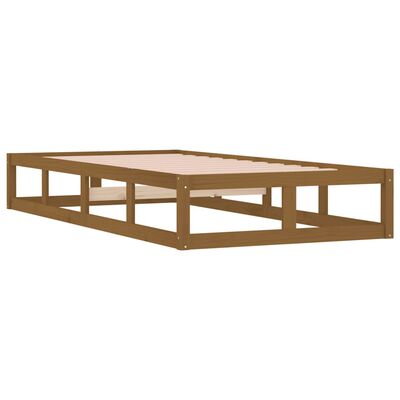 vidaXL Bed Frame Honey Brown 90x190 cm Single Solid Wood