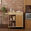 vidaXL Kitchen Trolley with Wheels Natural 90.5 x 36 x 86.5 cm Bamboo