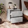 vidaXL Bed Cabinet with Solid Pinewood Legs Concrete Grey 40x35x50 cm