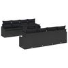 vidaXL Garden Sofa Set 7 pcs Black Poly Rattan