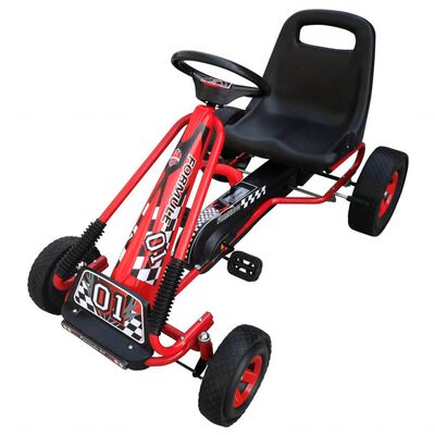 vidaXL Children Pedal Go Kart Red