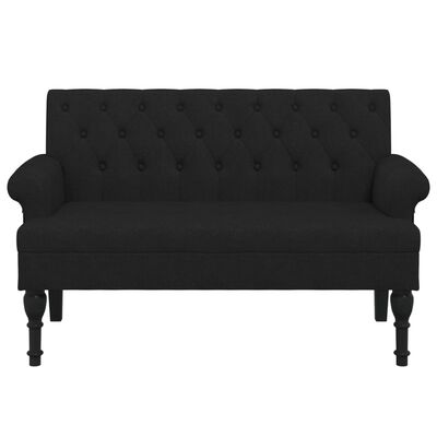 vidaXL Bench with Backrest Black 120x62x75.5 cm Fabric