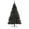 vidaXL Artificial Pre-lit Christmas Tree Black 210 cm PVC