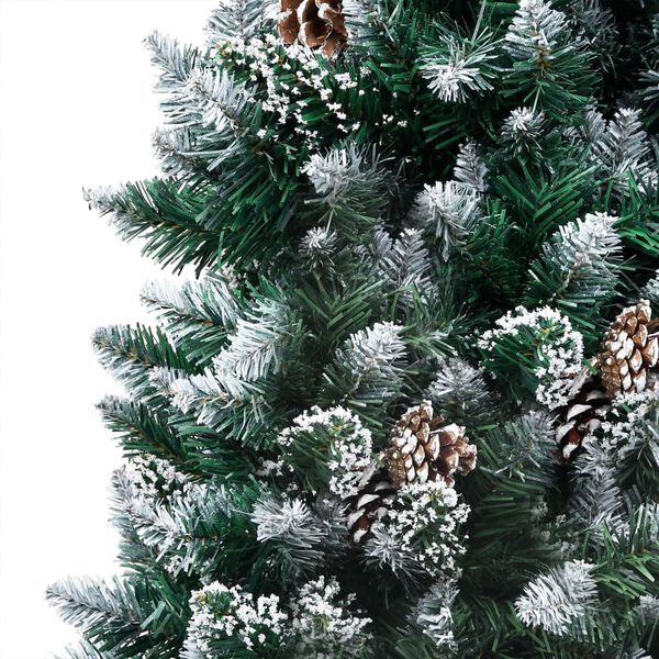vidaXL Artificial Christmas Tree LEDs&Pine Cones&White Snow 180 cm