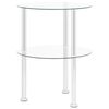 vidaXL 2-Tier Side Table Transparent 38 cm Tempered Glass
