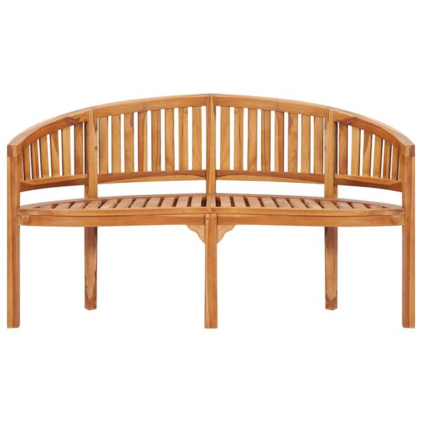 vidaXL Banana Bench 151 cm Solid Teak Wood