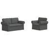 vidaXL Sofa 2 pcs Dark Grey 155 x 82 x 80 cm Fabric