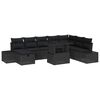 vidaXL Garden Sofa Set 11 pcs Black Poly rattan