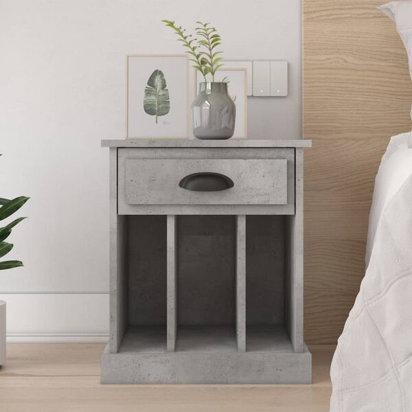 vidaXL Bedside Cabinet Concrete Grey 43x36x50 cm