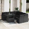 vidaXL Garden Sofa Set with Cushion 9 pcs Black Poly Rattan