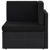vidaXL Sectional Sofa 2-Seater Poly Rattan Black