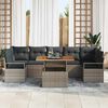 vidaXL Garden Sofa Set with Storage 8 pcs Grey Poly rattan