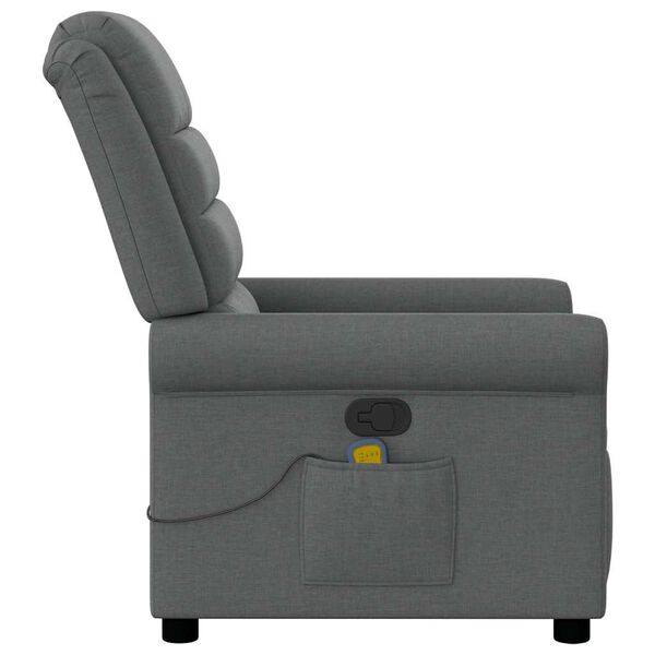 vidaXL Massage Recliner Chair Dark Grey Fabric