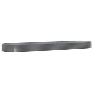 vidaXL Garden Raised Bed Galvanised Steel 523x140x36 cm Grey