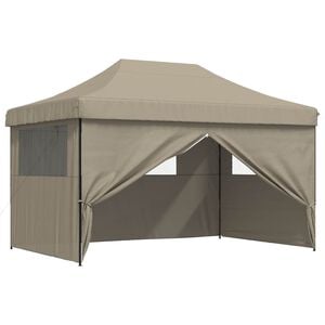vidaXL Party Tent Taupe with Black Frame Oxford Fabric