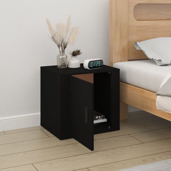 vidaXL Bedside Cabinet Black 50x39x47 cm