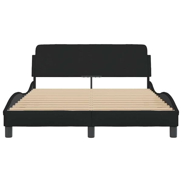 vidaXL Bed Frame "Dover" Black 137x190 cm Double Fabric