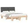 vidaXL Bed Frame with Upholstered Headboard Dark Grey 150 x 200 cm