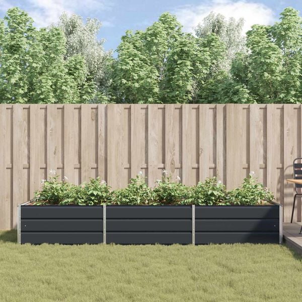 vidaXL Planter Anthracite 290 x 100 x 45 cm Galvanised Steel