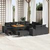 vidaXL Garden Sofa Set with Cushion 13 pcs Black Poly Rattan