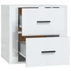 vidaXL Wall-mounted Bedside Cabinet High Gloss White 50x36x47 cm