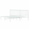 vidaXL Metal Bed Frame without Mattress with Headboard White 180x200cm