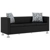 vidaXL Sofa Set Artificial Leather 3-Seater and 2-Seater Black