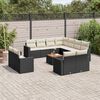 vidaXL 13 Piece Garden Sofa Set with Cushions Black Poly Rattan
