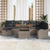 vidaXL Garden Sofa Set with Cushion 9 pcs Grey Poly rattan