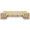 vidaXL 9 Piece Garden Lounge Set&Cushions Honey Brown Solid Pinewood