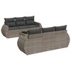 vidaXL 7 Piece Garden Sofa Set with Cushions Grey Poly Rattan