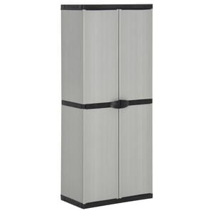 vidaXL Garden Storage Cabinet | Grey | PVC | Medium | Garden Storage Cabinet
