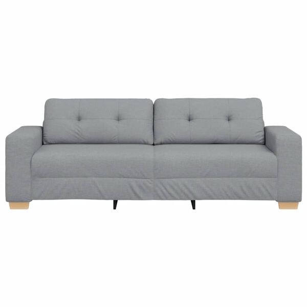 vidaXL 3-Seater Sofa Light Grey 220x78x80 cm Fabric